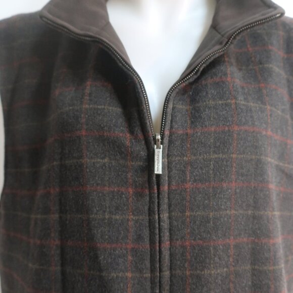 Mens Ermenegildo Zegna Brown, Red Plaid Vest XXL/56 - Picture 5 of 12